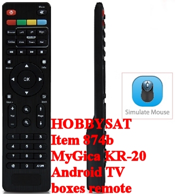 Front, side and simulate mouse - Official MyGica KR20 XBMC/Kodi remote control designed for Android TV boxes